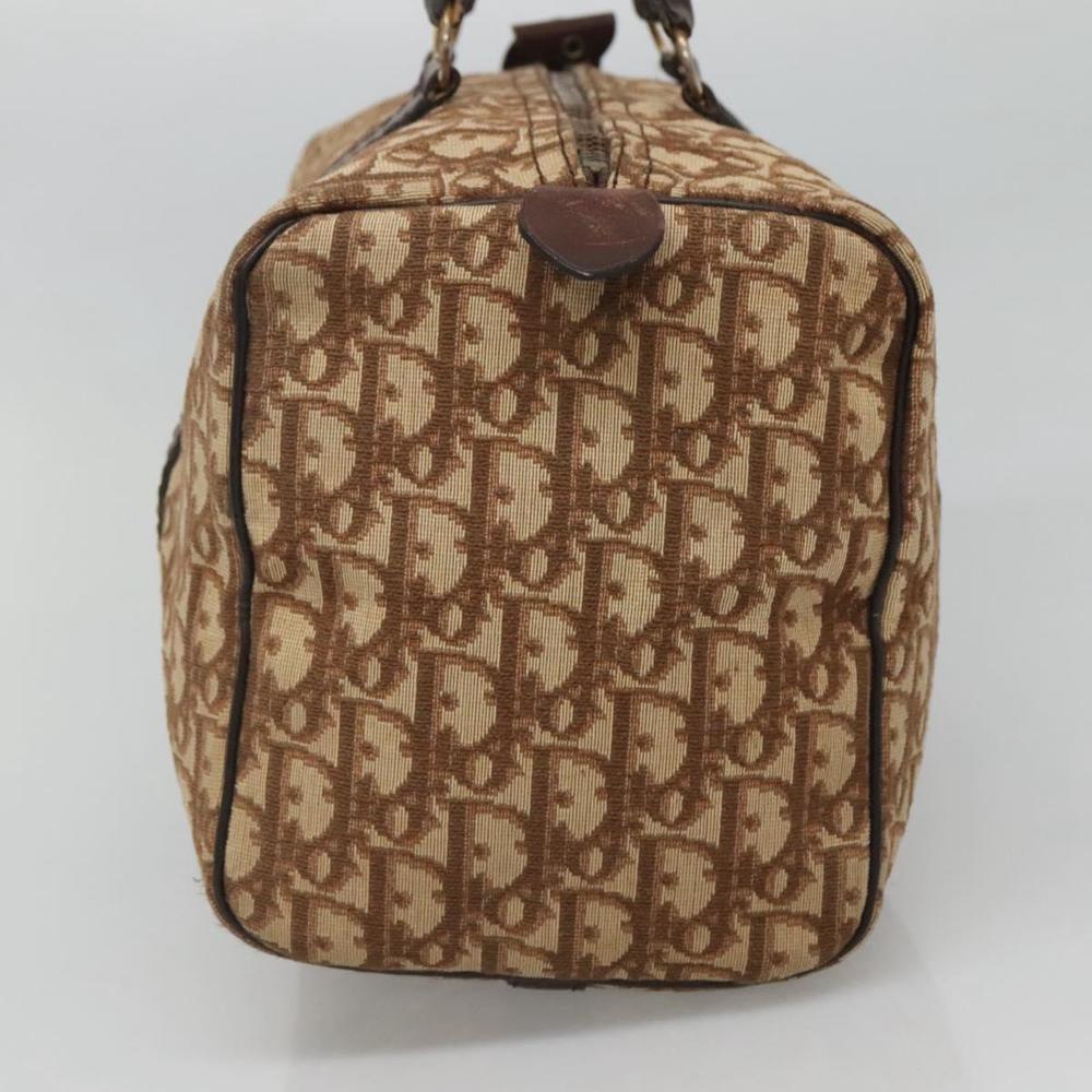 Christian Dior Trotter Canvas Boston Bag Brown Gold Auth 117863 - Picture 4 of 16